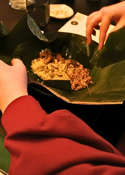 Sri Lankan dish being served