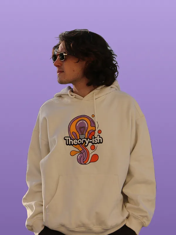 Person wearing Theory-ish hoodie